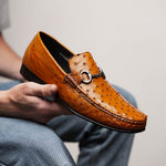 Calzoleria Toscana 3238-M Ostrich Dress Slip-On Cognac