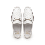 Calzoleria Toscana 3238-M Ostrich Dress Slip-On White