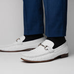 Calzoleria Toscana 3238-M Ostrich Dress Slip-On White