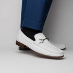 Calzoleria Toscana 3238-M Ostrich Dress Slip-On White