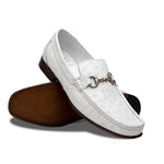 Calzoleria Toscana 3238-M Ostrich Dress Slip-On White