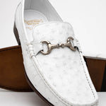 Calzoleria Toscana 3238-M Ostrich Dress Slip-On White