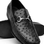 Calzoleria Toscana Ostrich Bit Loafers Black