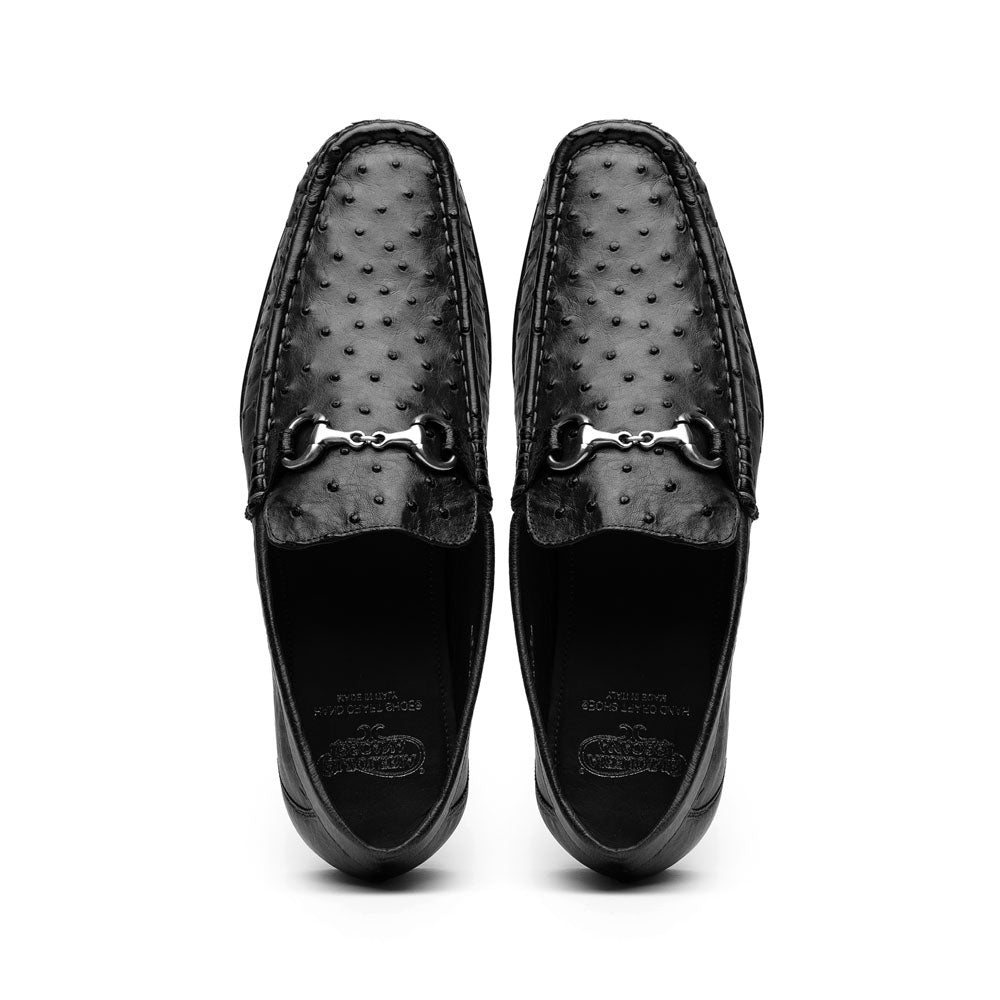 Calzoleria Toscana Ostrich Bit Loafers Black