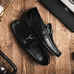 Calzoleria Toscana 3238-M Ostrich Bit Loafers Black