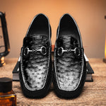 Calzoleria Toscana 3238-M Ostrich Bit Loafers Black