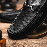Calzoleria Toscana 3238-M Ostrich Bit Loafers Black