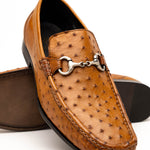Calzoleria Toscana 3238-M Ostrich Dress Slip-On Cognac