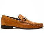 Calzoleria Toscana 3238-M Ostrich Dress Slip-On Cognac
