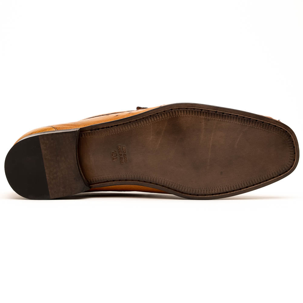 Calzoleria Toscana 3238-M Ostrich Dress Slip-On Cognac