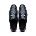 Calzoleria Toscana 3238M Ostrich Bit Loafers Navy Blue