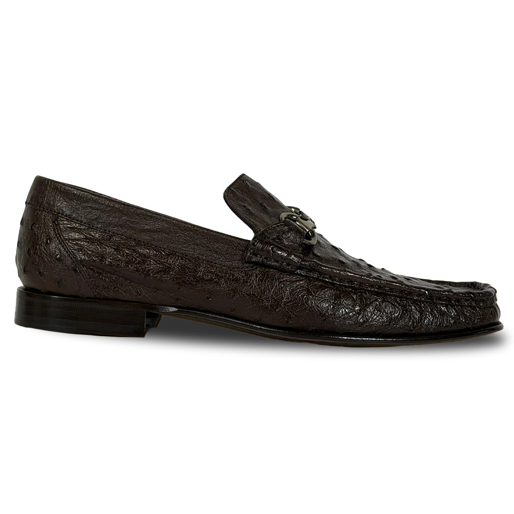 Calzoleria Toscana 3238-M Ostrich Bit Loafers Dark Brown