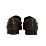View product image 4: Calzoleria Toscana 3238-M Ostrich Bit Loafers Dark Brown