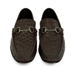 View product image 5: Calzoleria Toscana 3238-M Ostrich Bit Loafers Dark Brown