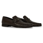 View product image 2: Calzoleria Toscana 3238-M Ostrich Bit Loafers Dark Brown