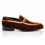 Mauri 3257/1 Quilted Velvet / Patent Leather Bit Loafers Cognac (Special Order)