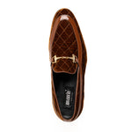 Mauri 3257/1 Quilted Velvet / Patent Leather Bit Loafers Cognac (Special Order)