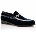Mauri 3257/1 Quilted Velvet / Patent Leather Bit Loafers Wonder Blue