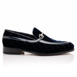Mauri 3257/1 Quilted Velvet / Patent Leather Bit Loafers Wonder Blue (Special Order)