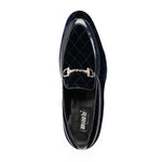 Mauri 3257/1 Quilted Velvet / Patent Leather Bit Loafers Wonder Blue (Special Order)