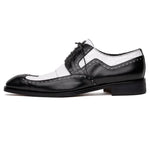 Mauri 3258 Calfskin & Alligator Wingtip Shoes Black / White (Special Order)