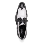 Mauri 3258 Calfskin & Alligator Wingtip Shoes Black / White (Special Order)