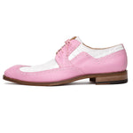 Mauri 3258 Calfskin & Alligator Wingtip Shoes Taste of Berry / White (Special Order)