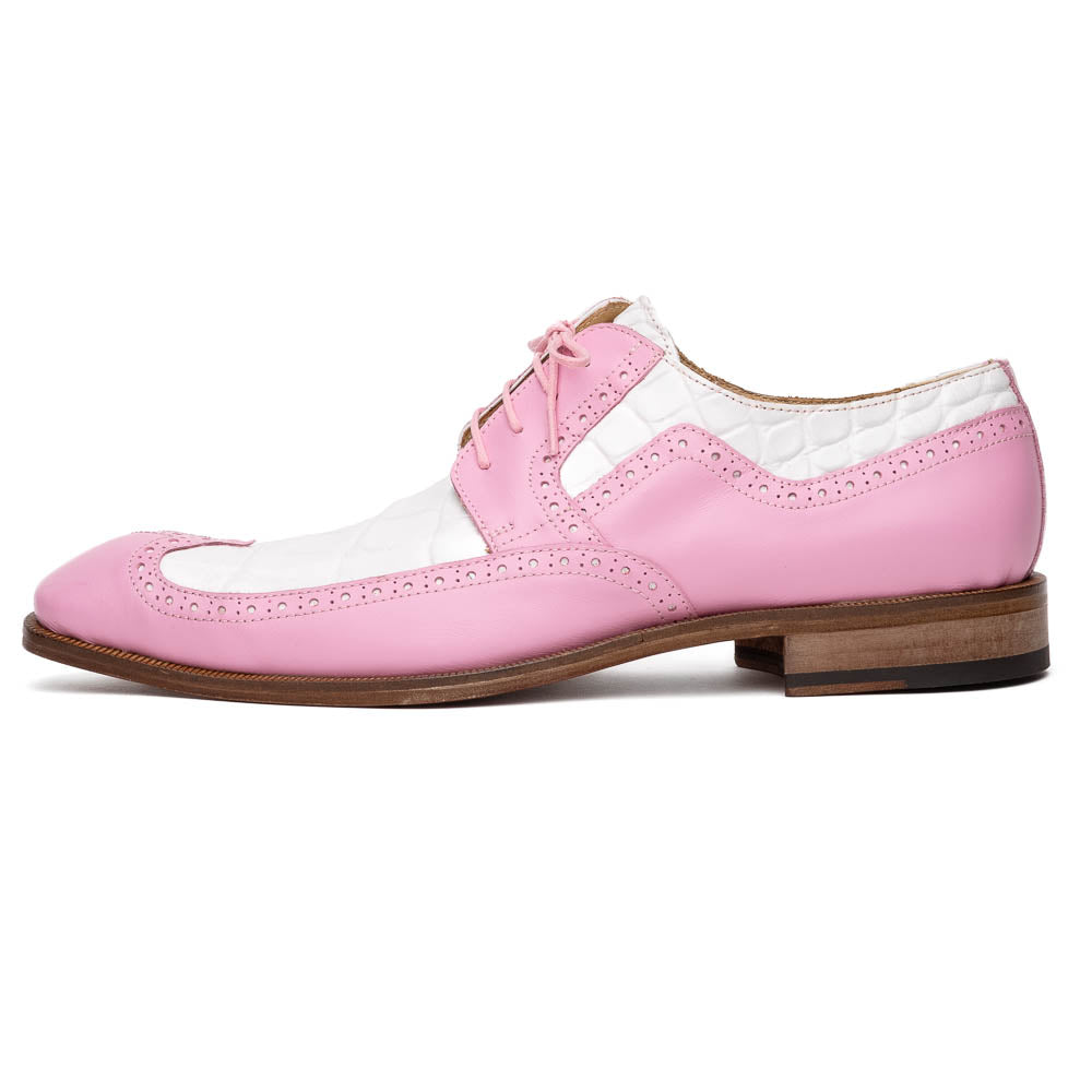 Mauri 3258 Calfskin & Alligator Wingtip Shoes Taste of Berry / White (Special Order)