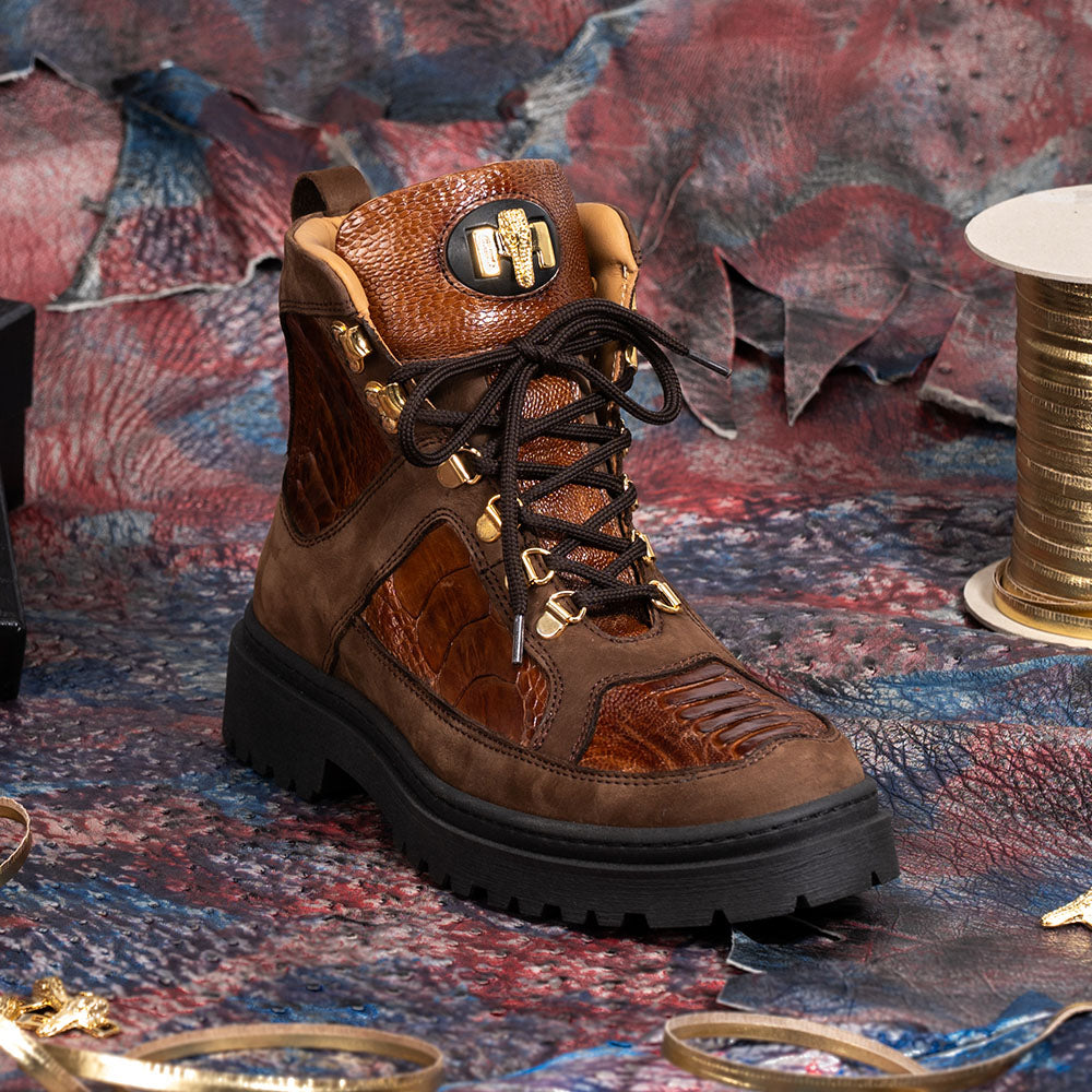 Mauri 3259 Nabuk & Ostrich Leg Lace Up Boot Land