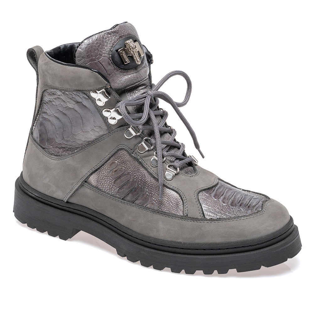 Mauri 3259 Nabuk & Ostrich Leg Lace Up Boot Light Grey ...