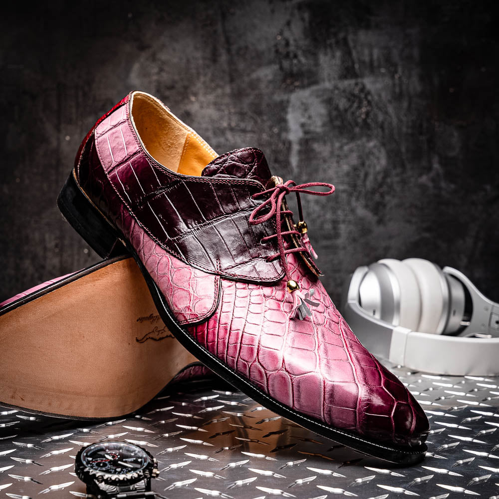 Mauri 3265 Alligator Shoes Multi Ruby | MensDesignerShoe.com