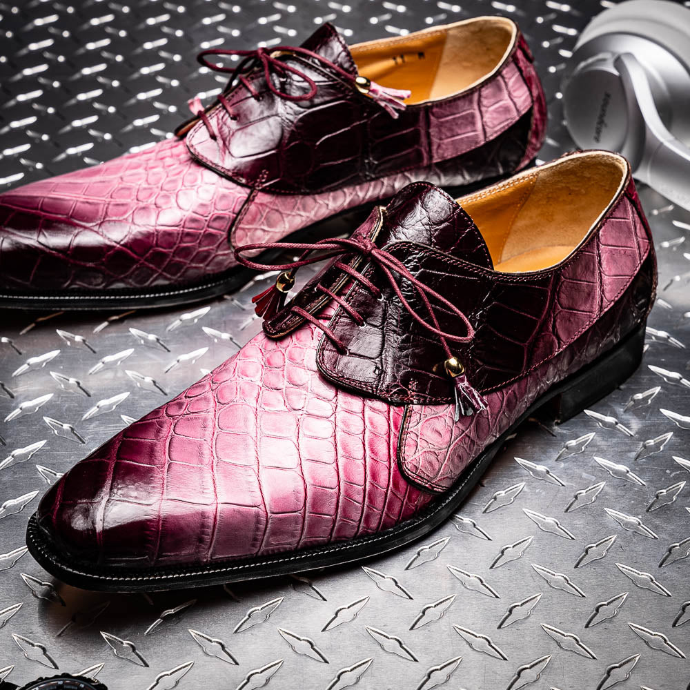 Mauri 3265 Alligator Shoes Multi Ruby | MensDesignerShoe.com