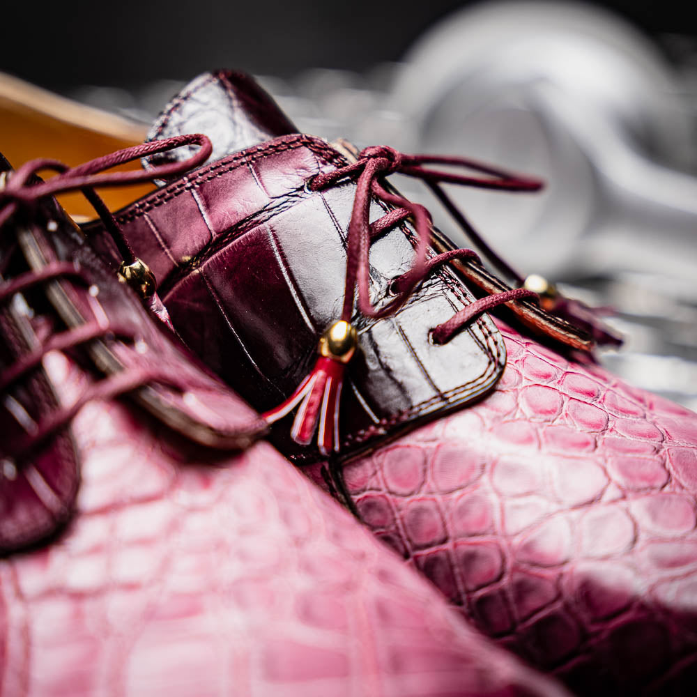 Mauri 3265 Alligator Shoes Multi Ruby | MensDesignerShoe.com