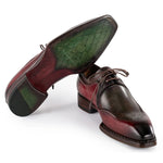 Paul Parkman Men's Hand-Welted Leather Derby Shoes Green & Brown