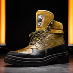 Mauri 3271 Baby Croc & Nappa Boots Black / Money Green (Special Order)