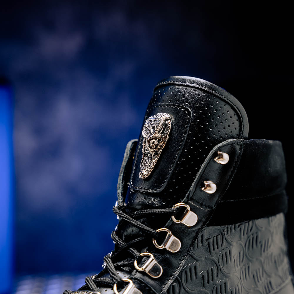 Mauri 3271 Renegade Nabuk/ Nappa/ Baby Croc Boots Black