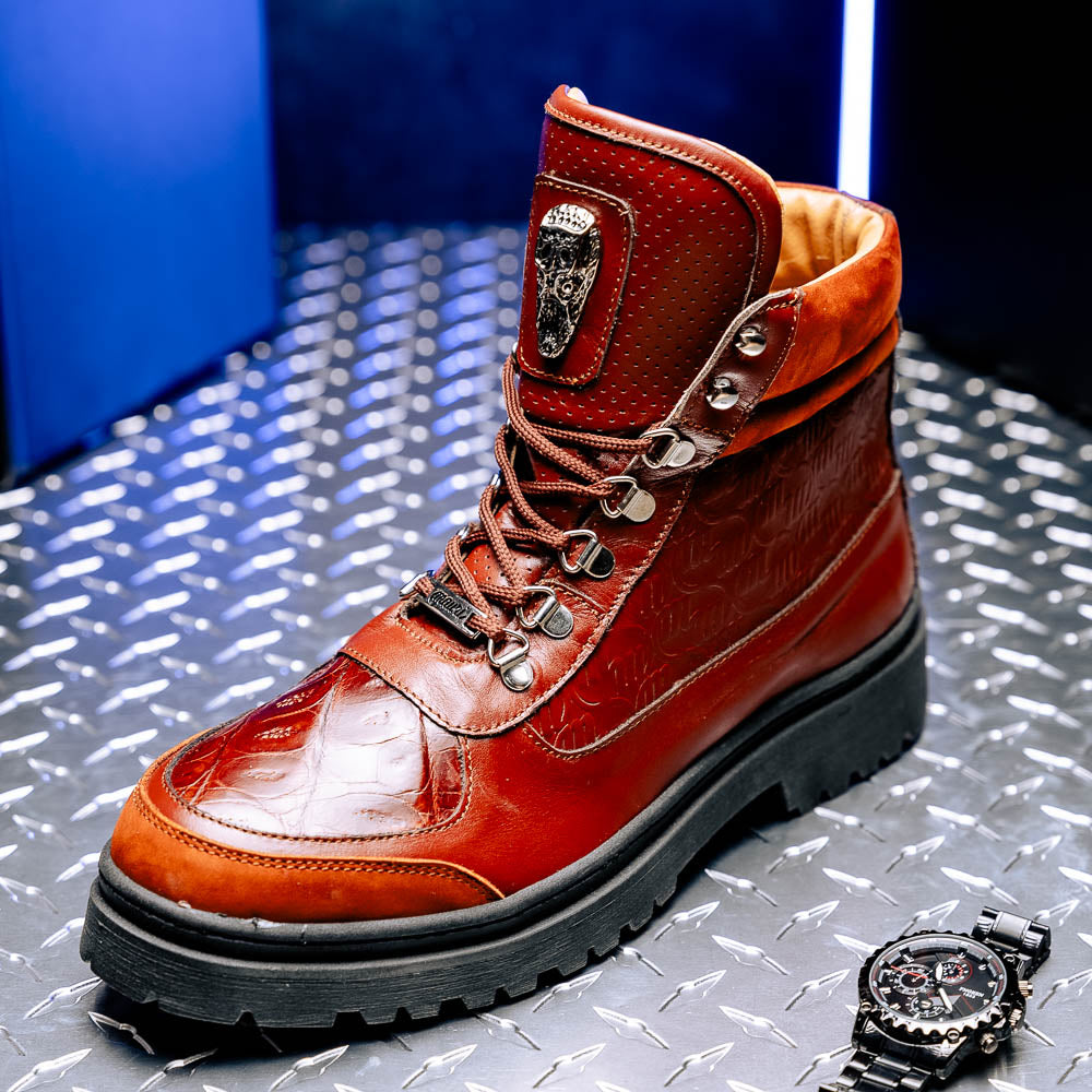 Mauri 3271 Renegade Nabuk/ Nappa/ Baby Croc Boots Gold