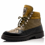 Mauri 3271 Baby Croc & Nappa Boots Black / Money Green