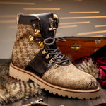 Mauri 3272 Baby Croc / Ostrich Leg / Double M. Fabric Boots Sport Rust & Beige