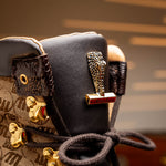 Mauri 3272 Baby Croc / Ostrich Leg / Double M. Fabric Boots Sport Rust & Beige