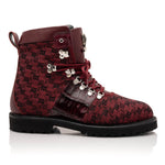 Mauri 3272 Baby Croc / Ostrich Leg / Double M. Fabric Boots Ruby Red (Special Order)