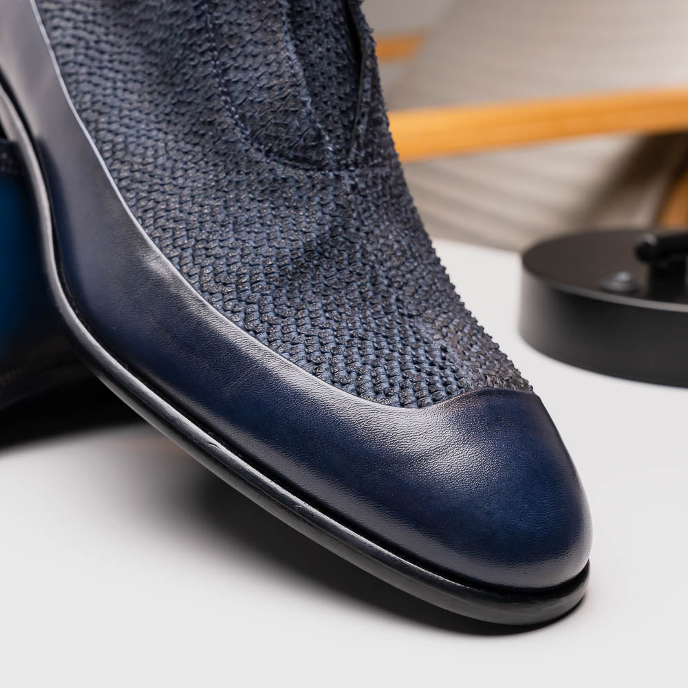 Corrente C202-3273 Python & Leather Boots Navy