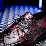 Mauri 3287 Alligator Derby Shoes Ruby Red / Dirty Black