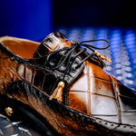 Mauri 3287 Alligator Derby Shoes Toffee / Dirty Black (Special Order)