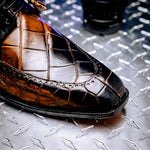 Mauri 3287 Alligator Derby Shoes Toffee / Dirty Black (Special Order)