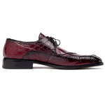 Mauri 3287 Alligator Derby Shoes Ruby Red / Dirty Black