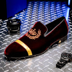 Mauri 3296 Crown Velvet/ Alligator/ Nappa Loafers Ruby Red