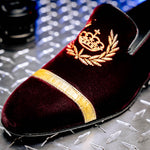 Mauri 3296 Crown Velvet/ Alligator/ Nappa Loafers Ruby Red