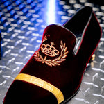 Mauri 3296 Crown Velvet/ Alligator/ Nappa Loafers Ruby Red