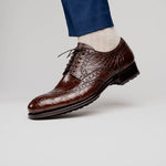 Caporicci 3318 Alligator Wingtip Shoes Castagno